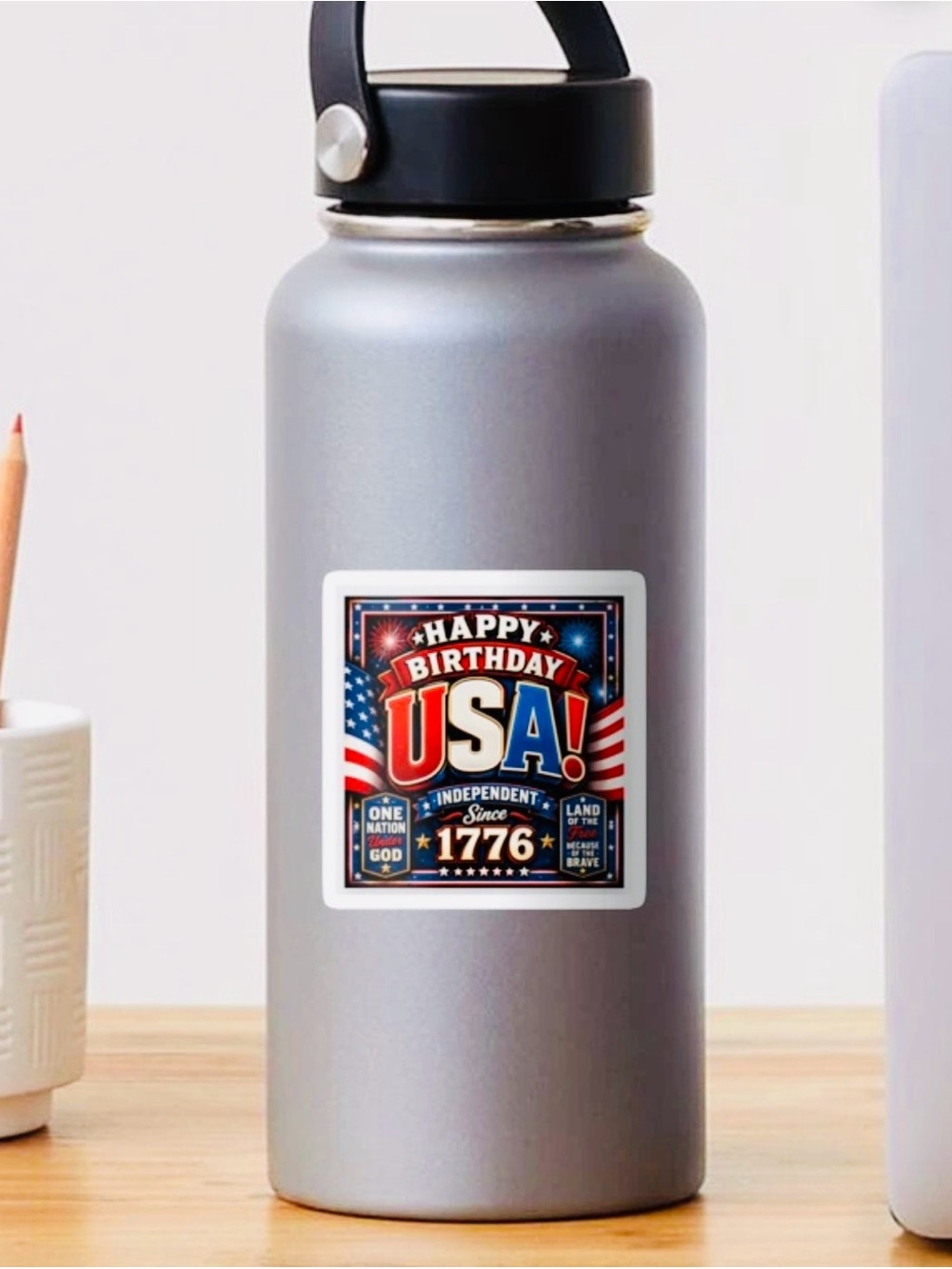 USA 250th Patriotic "Happy Birthday USA" Sticker